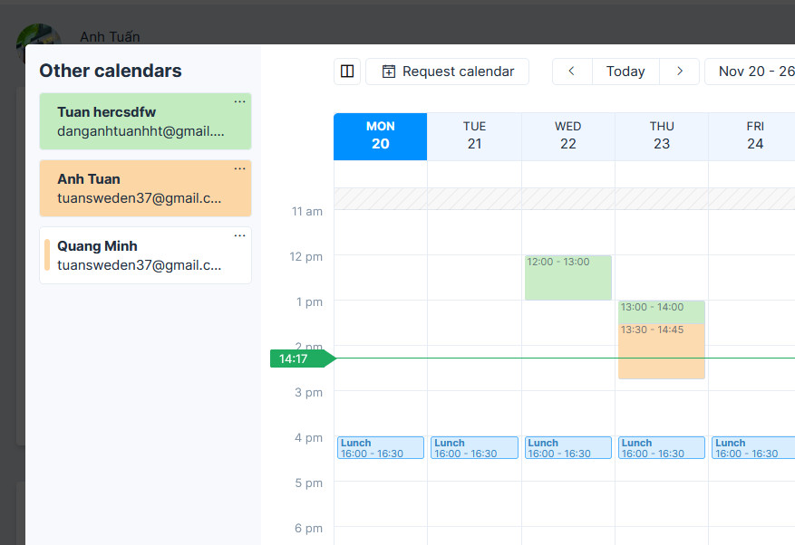Shared Calendar in Weezly for reducing double-booking