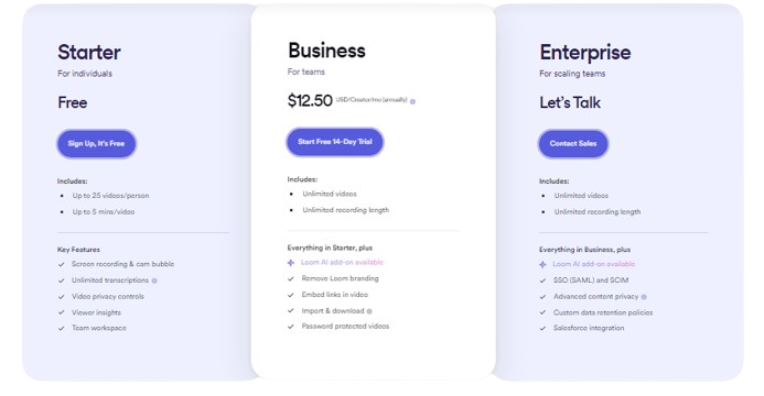 Loom pricing model