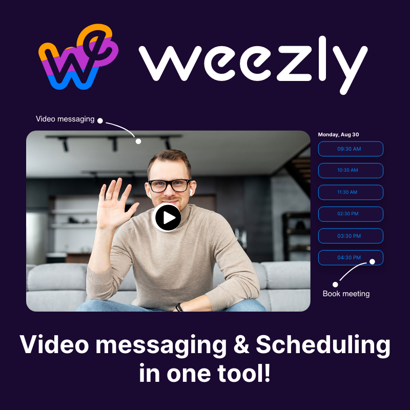 Weezly - Screen recording, video messaging and scheduling in one tool. Loom and Calendly in one app