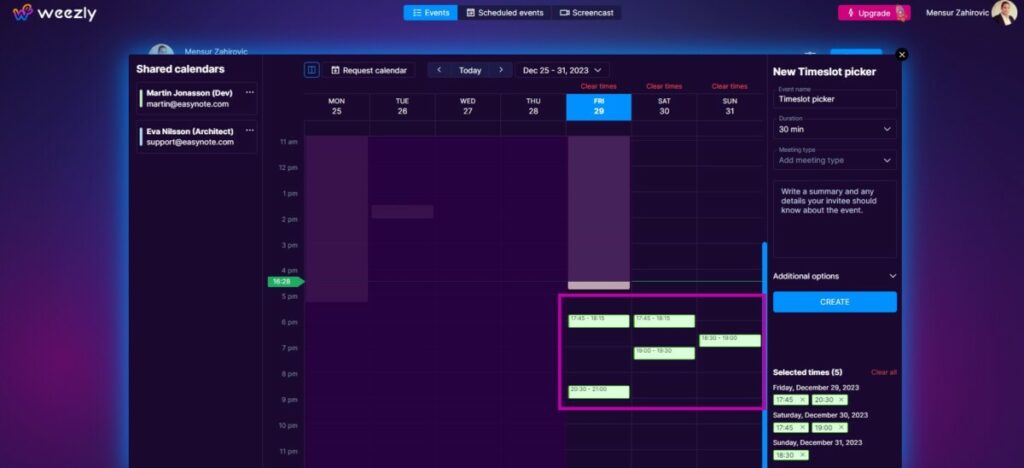 How to create a timeslot picker?