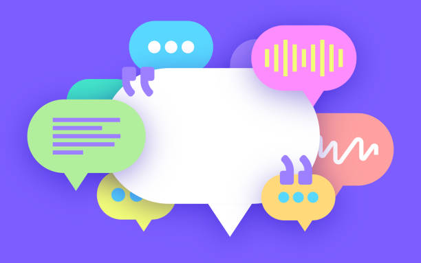 Talking chatting speech bubble chat forum conversation online messaging design element.