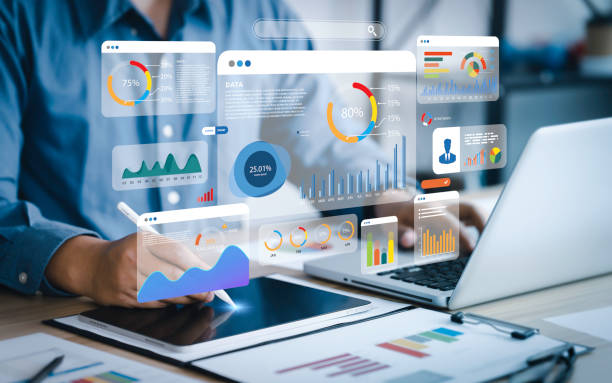An analyst uses a computer and dashboard for data business analysis and Data Management System with KPI and metrics connected to the database for technology finance, operations, sales, marketing.The 3 Best Sales Automation Software.