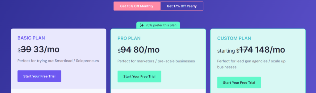 Smartlead Pricing