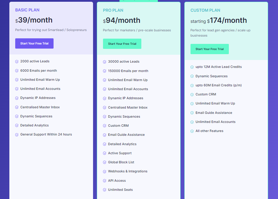 Smartlead Pricing