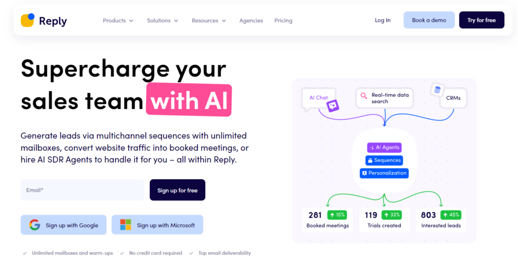 reply.io home page