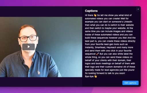 Weezly captions - generate captions in automated videos on any language