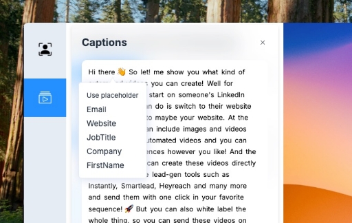 Create dynamic captions on Weezly