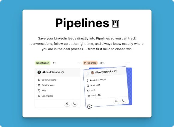 Manage your sales pipelines in Linkedin conversations