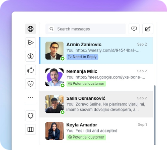 Organize Linkedin conversations with labels and inboxes in Weezly Connect