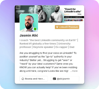 Preview Linkedin profiles directly in conversations in Weezly Connect