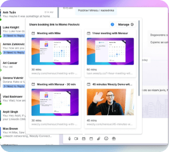 Book meeteings with leads directly from Linkedin conversations