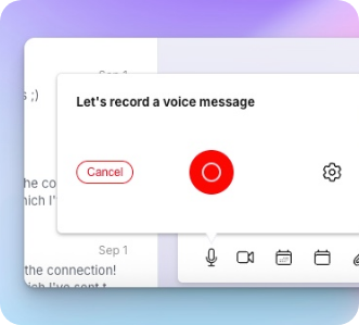Record voice messages and send them in Linkedin conversations.