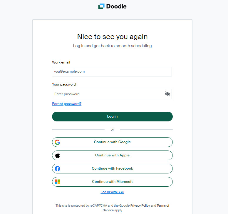 Doodle Login Page
