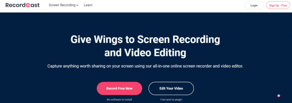 RecordCast home page