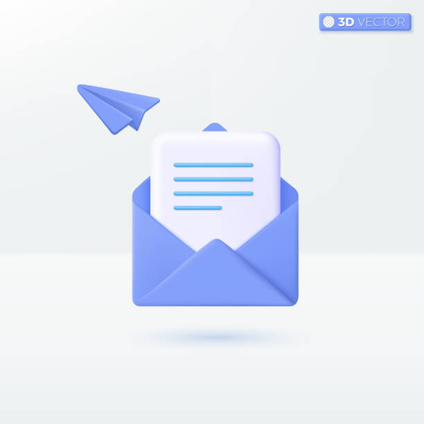Envelope with paper plane icon symbol. send mail notification, telegram, letter online email concept. 3D vector isolated illustration design. Cartoon pastel Minimal style. For design ux, ui, print ad.