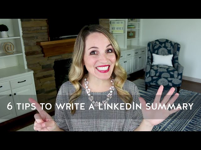 LinkedIn summary example showing first-person tone, industry keywords, and a specialties section for optimization