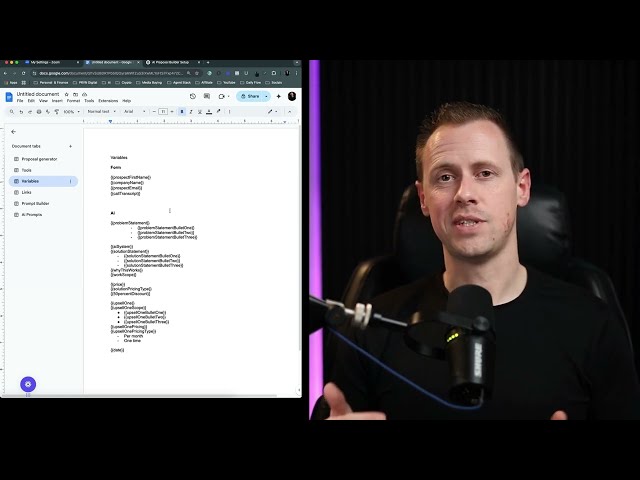 Automated generation of the proposal document and email draft as shown in the workflow