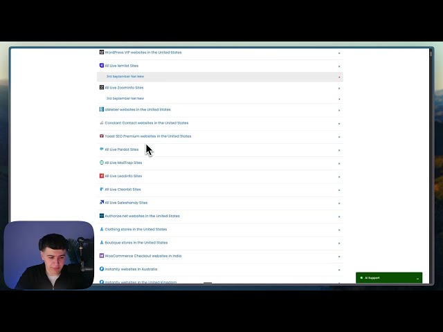 Exporting targeted company lists from BuiltWith’s report dashboard for personalized prospecting