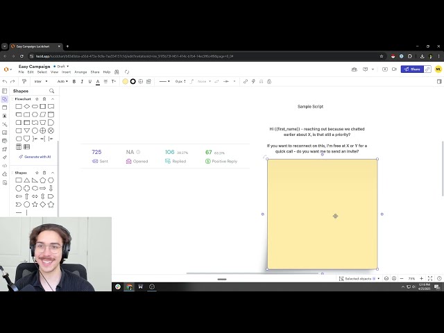 Email outreach dashboard illustrating response rates and follow-up sequences
