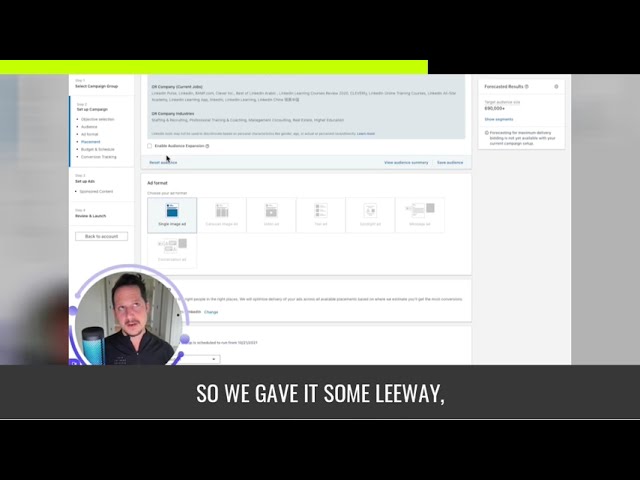 Live campaign metrics illustrate the impact of enabling or disabling audience expansion