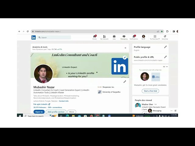 Screenshot highlighting LinkedIn network tab with first degree connections and more than 30,000 followers