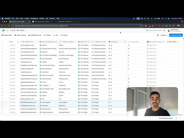 Final lead list showing only leads above qualification threshold after AI scoring
