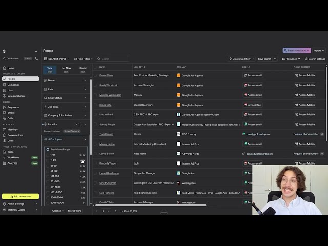 Example of AI validation running on filtered list, highlighting fit versus misfit prospects