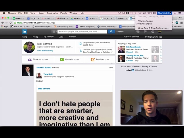 End-to-end LinkedIn automation system showing integrated Feedly, Buffer, and results dashboard