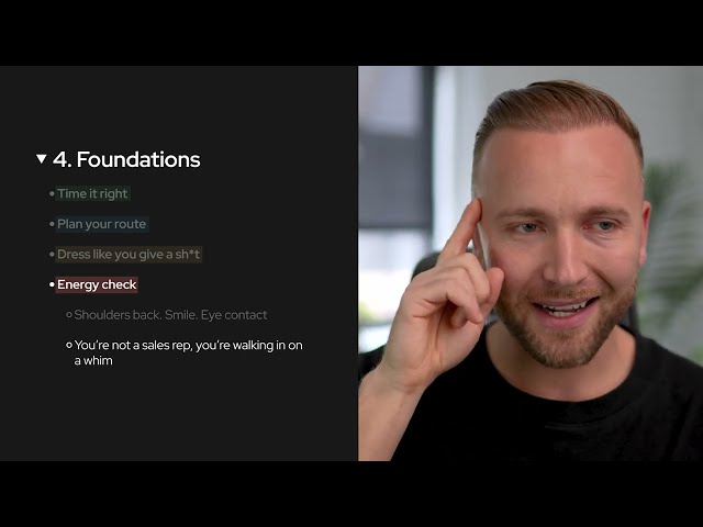 Salesperson confidently interacting with a business owner, demonstrating rapport and resilience