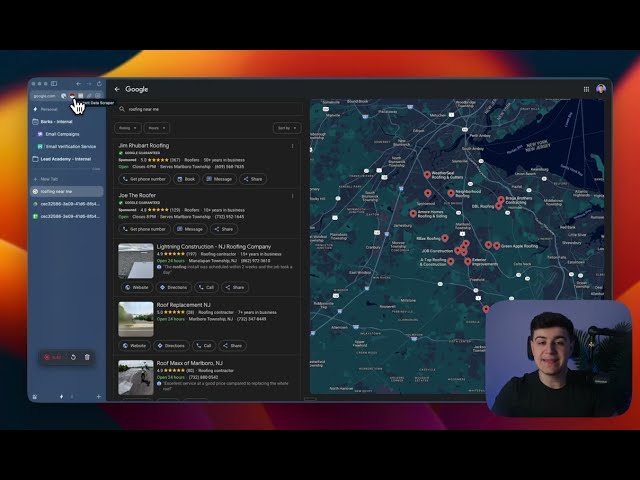 Automated message in Discord displaying instant GMB lead export with all desired data fields