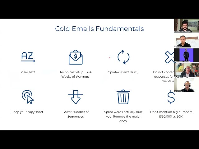 Expert-led session reviewing real-time cold outreach analytics and actionable recommendations