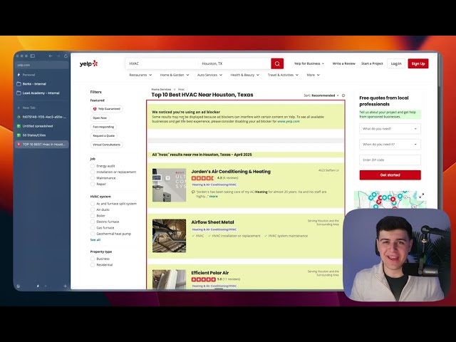 The process of downloading and consolidating hundreds of leads across many cities in a state, with the report ready for sales campaigns.