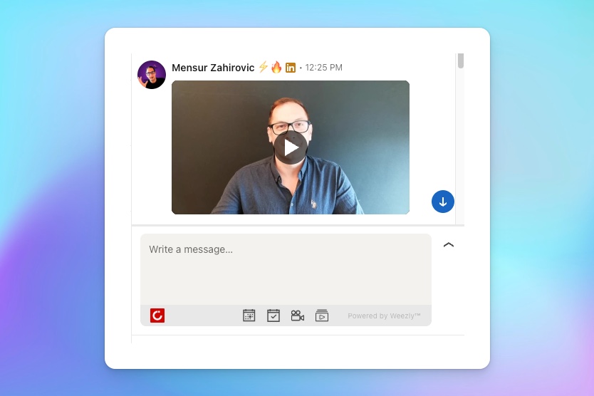 Send Weezly videos in Linkedin DM's