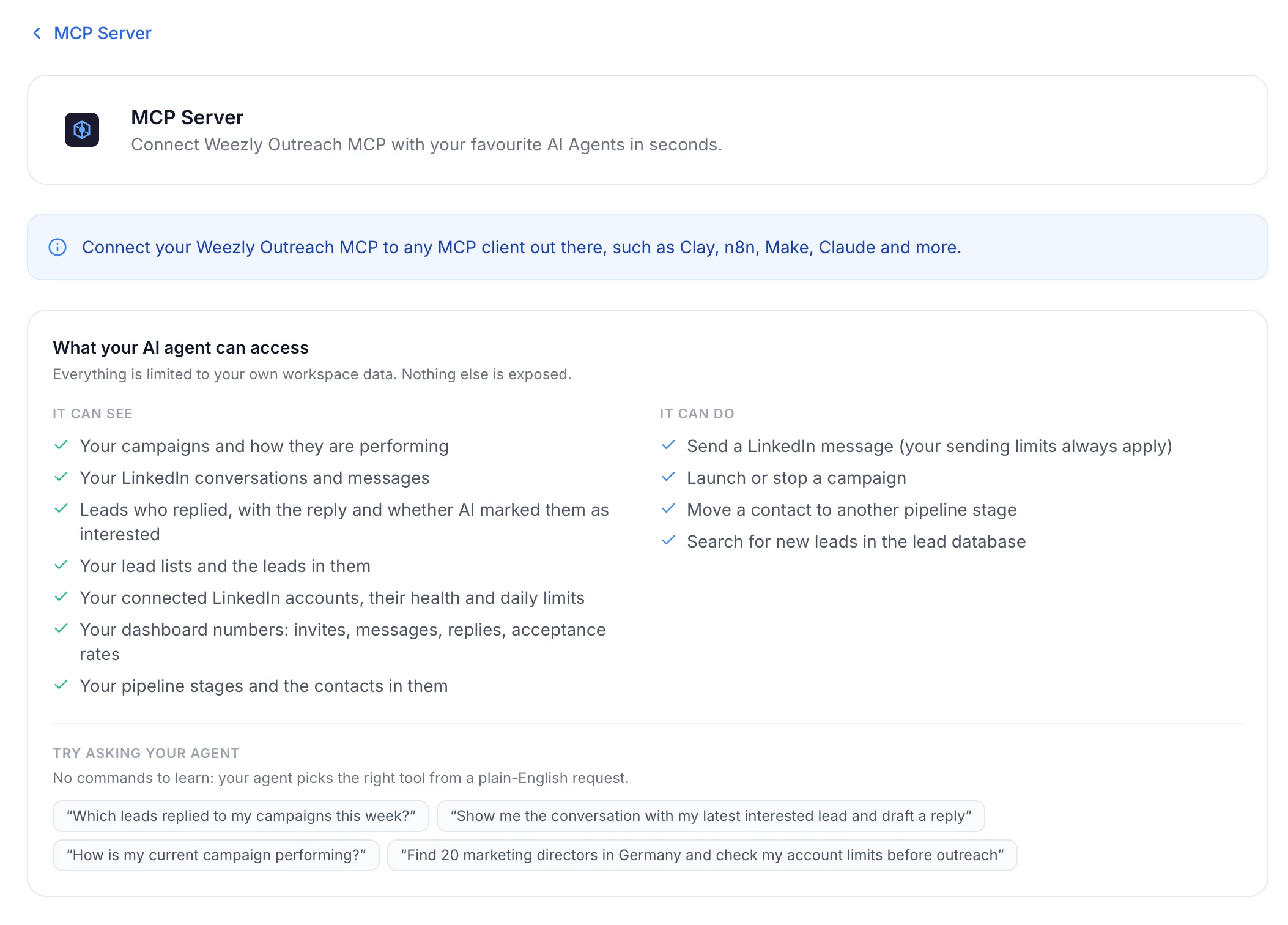 Weezly MCP server update